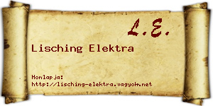 Lisching Elektra névjegykártya
